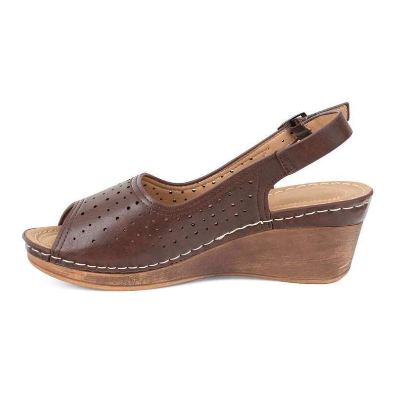 TTP Ladies Wedge Heel Sandals with Cut Out Pattern