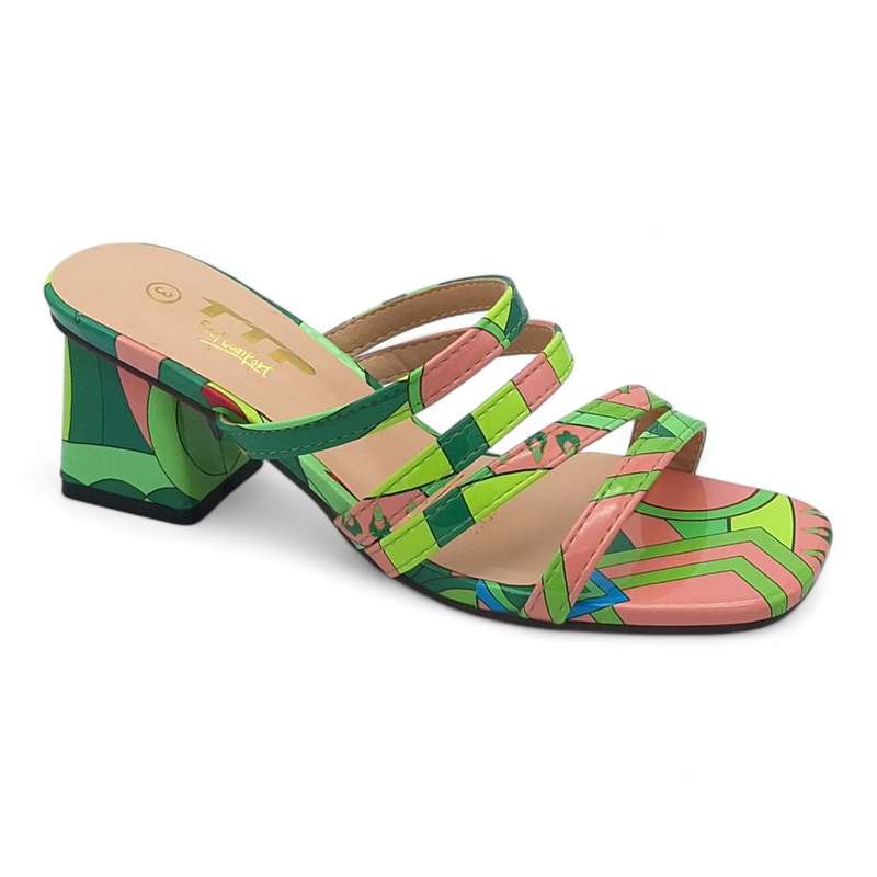TTP Women Colourful Strappy Slip On Sandals JSF132