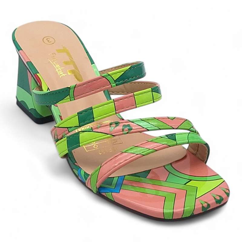 TTP Women Colourful Strappy Slip On Sandals JSF132