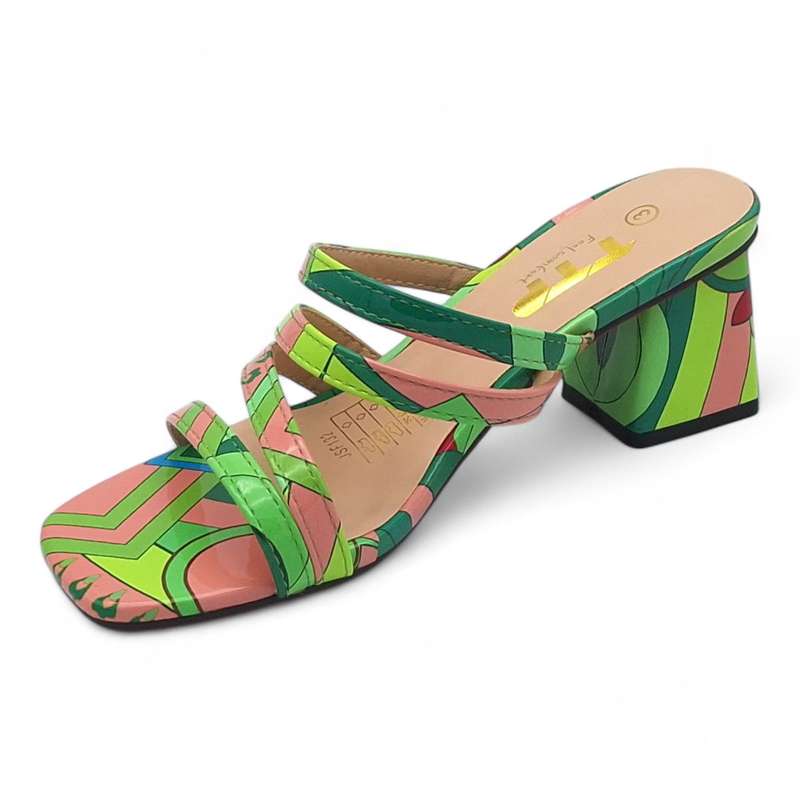 TTP Women Colourful Strappy Slip On Sandals JSF132