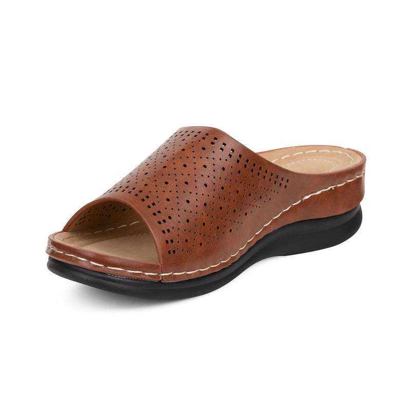 TTP Ladies Comfortable Slip-On Sandals with Cut Out Detail L18816