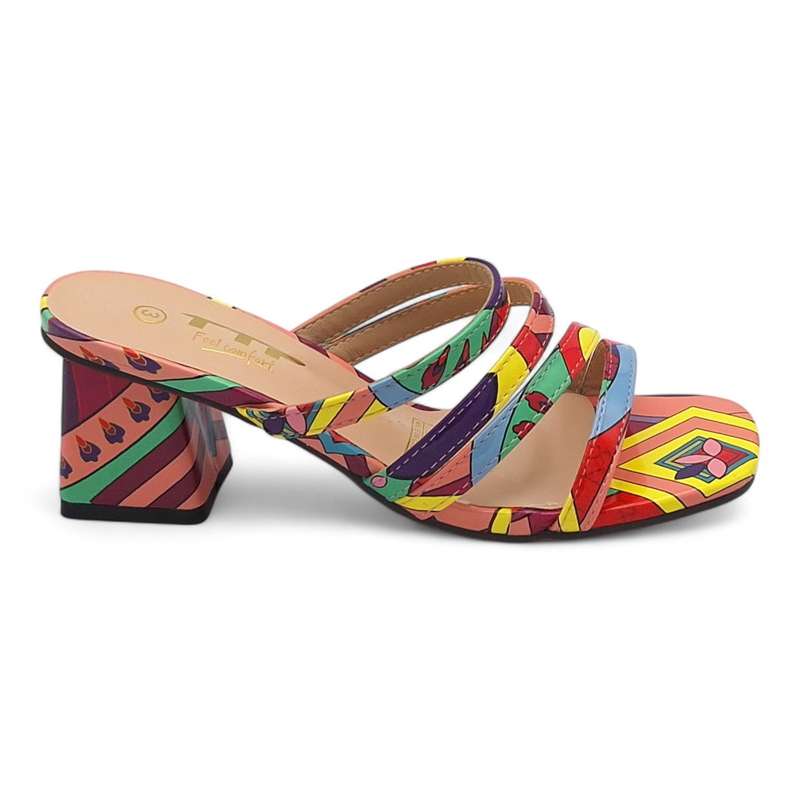 TTP Women Colourful Strappy Slip On Sandals JSF132