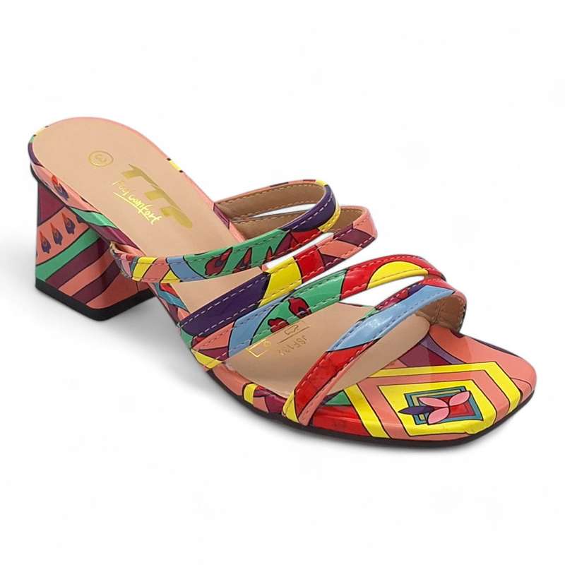 TTP Women Colourful Strappy Slip On Sandals JSF132