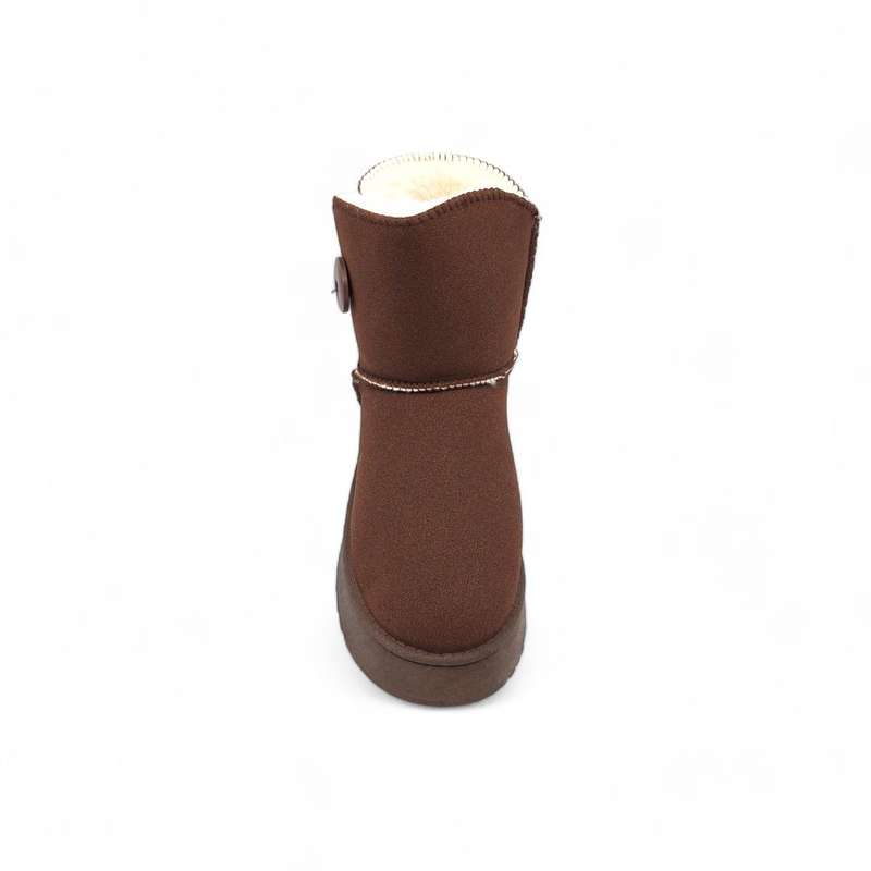 TTP Women's Platform Fur Lined Ankle Boots with Single Button XBK2
