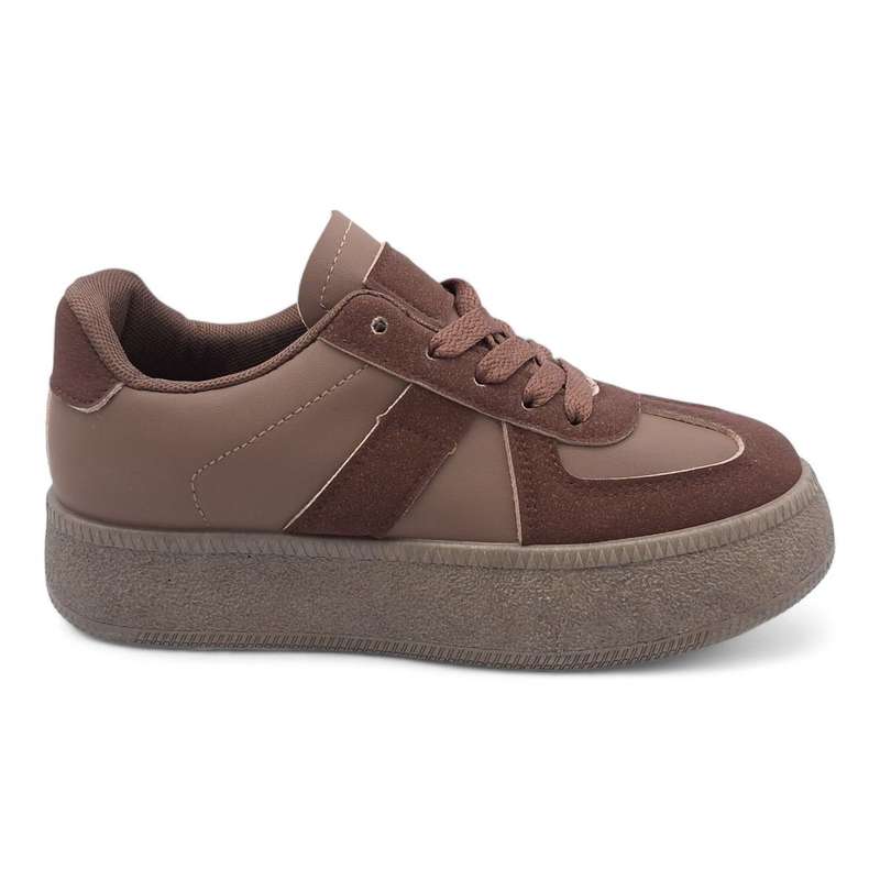 Women's Trendy Lace-Up Sneaker with PVC Platform Sole - YP0407