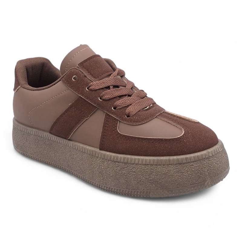 Women's Trendy Lace-Up Sneaker with PVC Platform Sole - YP0407