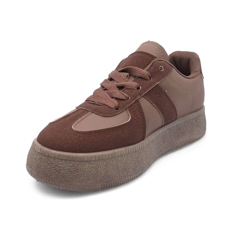 Women's Trendy Lace-Up Sneaker with PVC Platform Sole - YP0407