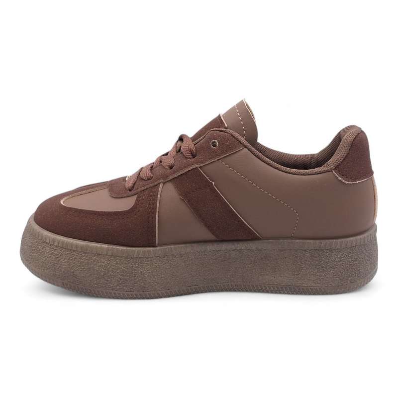 Women's Trendy Lace-Up Sneaker with PVC Platform Sole - YP0407