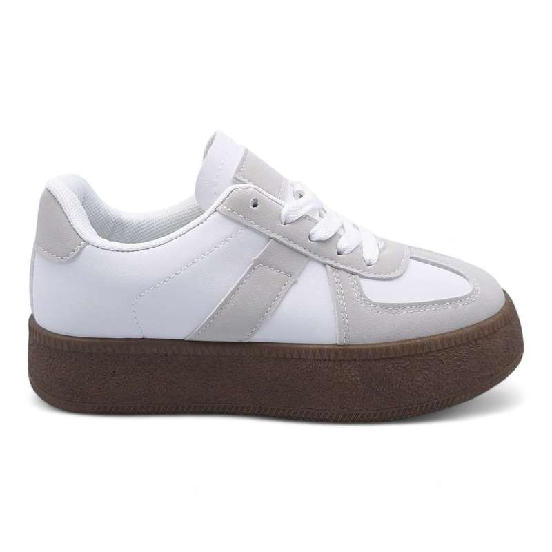 Women's Trendy Lace-Up Sneaker with PVC Platform Sole - YP0407
