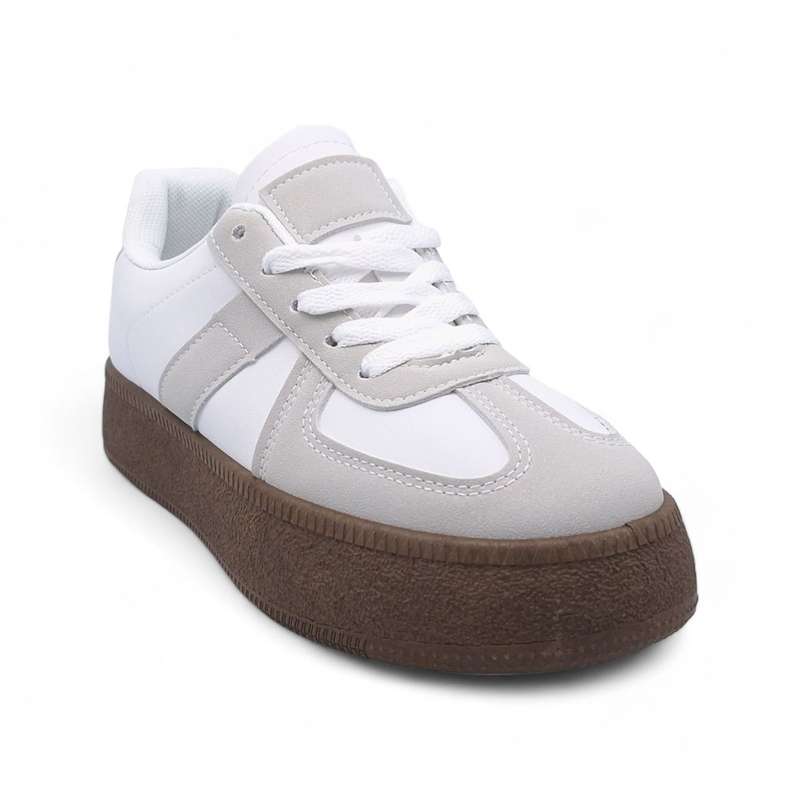 Women's Trendy Lace-Up Sneaker with PVC Platform Sole - YP0407