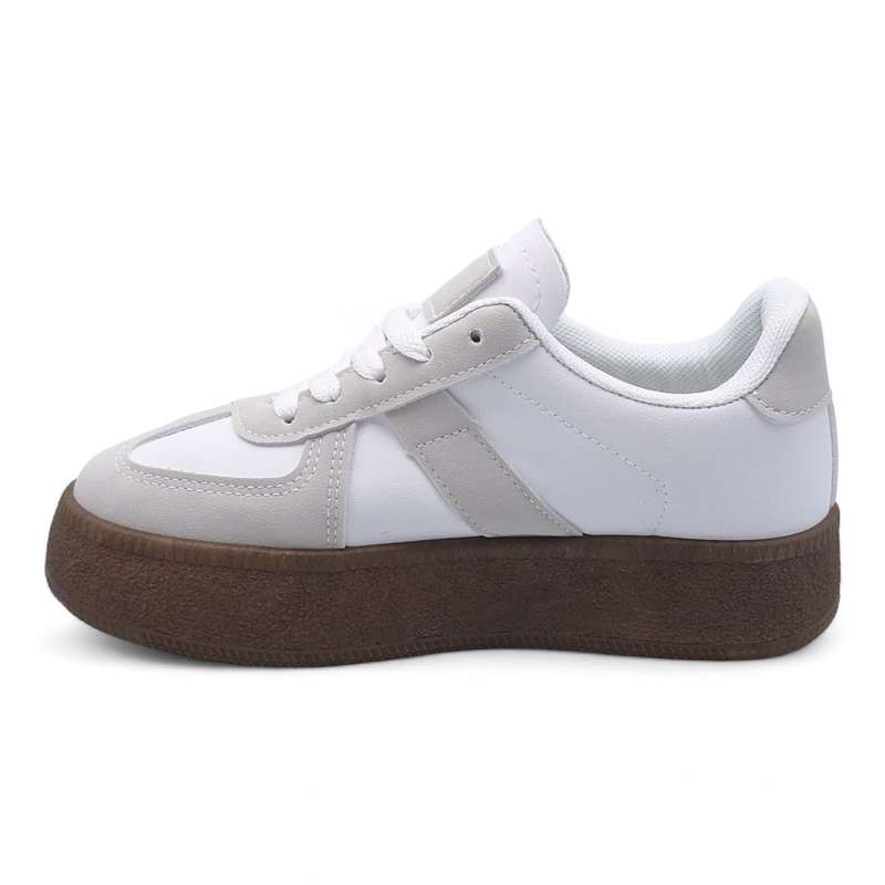 Women's Trendy Lace-Up Sneaker with PVC Platform Sole - YP0407