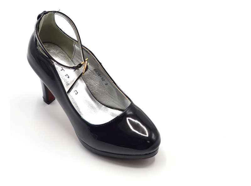 TTP Ladies High Gloss Platform High Heel with Ankle Strap 6636-10