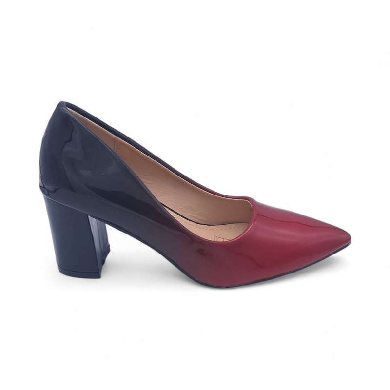 TTP Sleek Patent Block Heel Gradient Colour Point Toe Heels JSF70-3