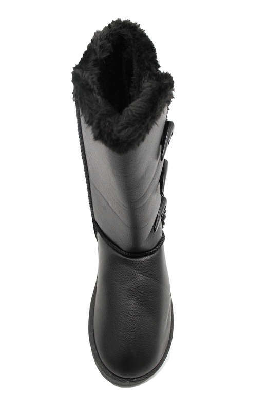 TTP Women's Three Button PU Mid-Calf Polar Boots