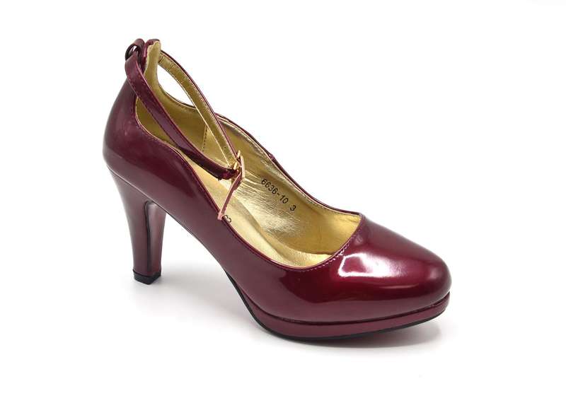 TTP Ladies High Gloss Platform High Heel with Ankle Strap 6636-10