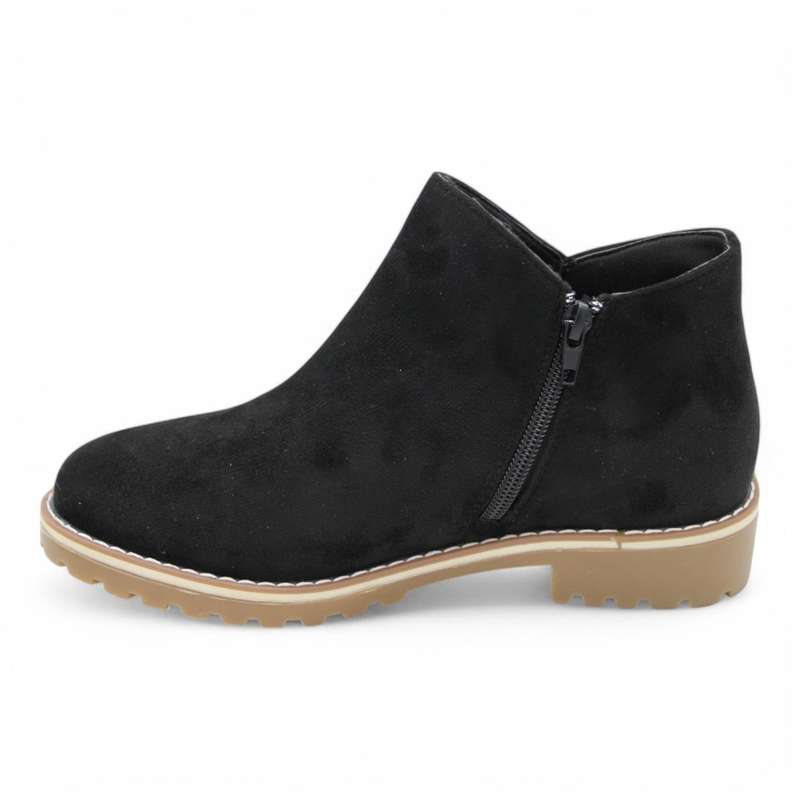 TTP Women Round Toe Ankle Boots with Side Zipper HT241008
