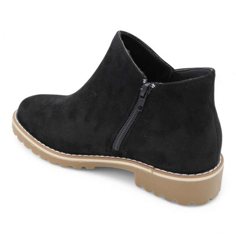 TTP Women Round Toe Ankle Boots with Side Zipper HT241008