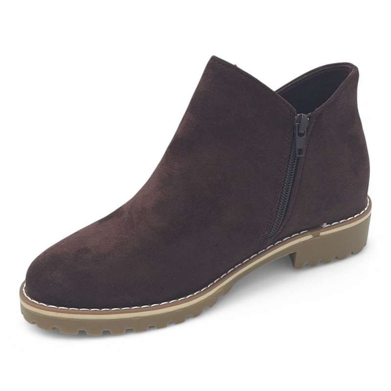 TTP Women Round Toe Ankle Boots with Side Zipper HT241008