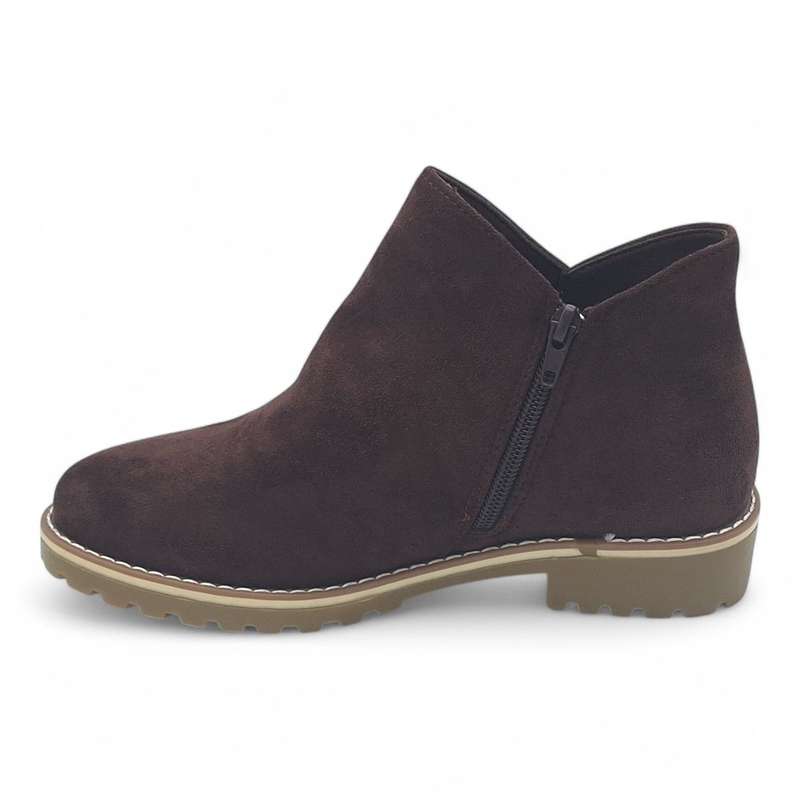 TTP Women Round Toe Ankle Boots with Side Zipper HT241008