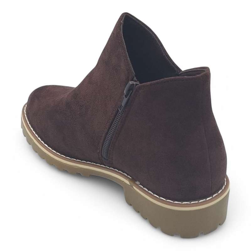 TTP Women Round Toe Ankle Boots with Side Zipper HT241008