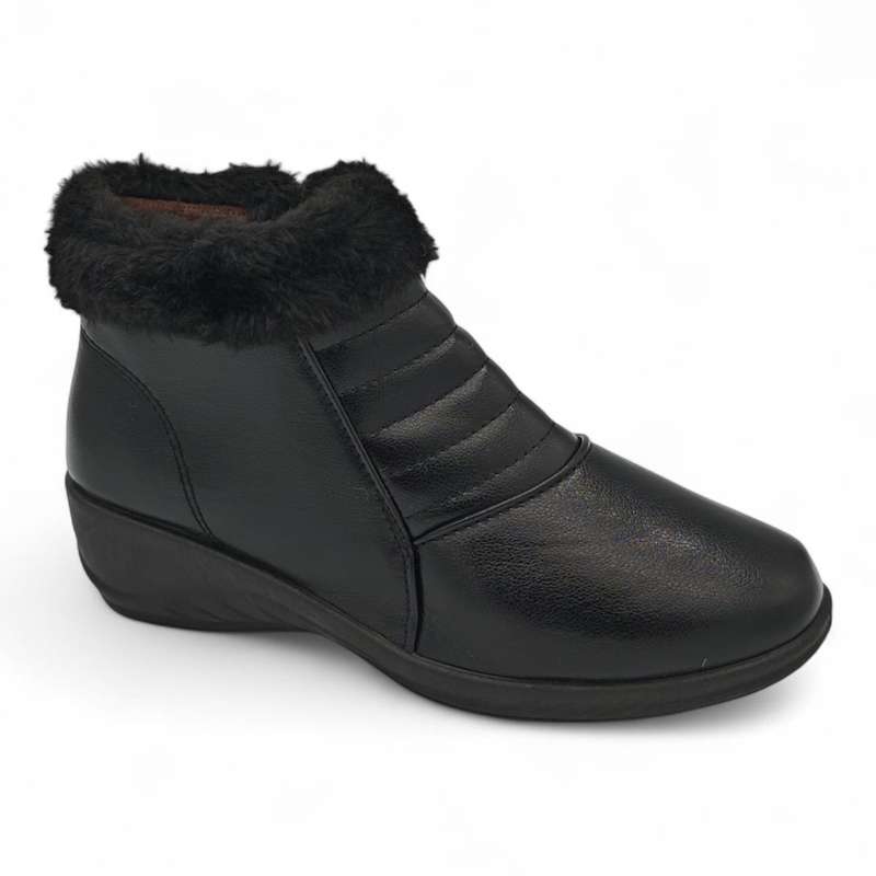TTP Women Claasic Ankle Boot with PVC Sole and Faux Fur Lining HL210401