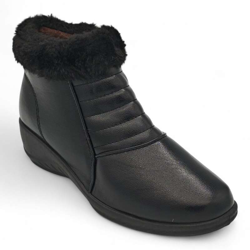 TTP Women Claasic Ankle Boot with PVC Sole and Faux Fur Lining HL210401
