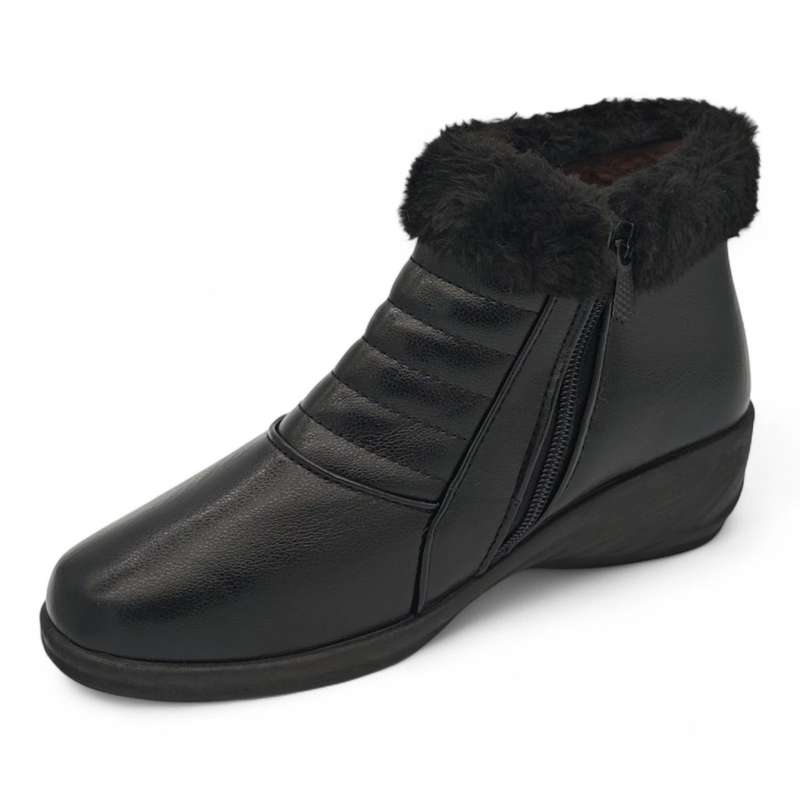 TTP Women Claasic Ankle Boot with PVC Sole and Faux Fur Lining HL210401