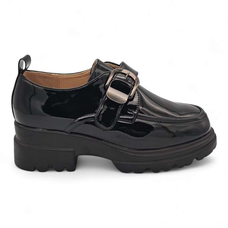 TTP Women Round Toe Platform Loafer with Hook and Loop XB230811-6