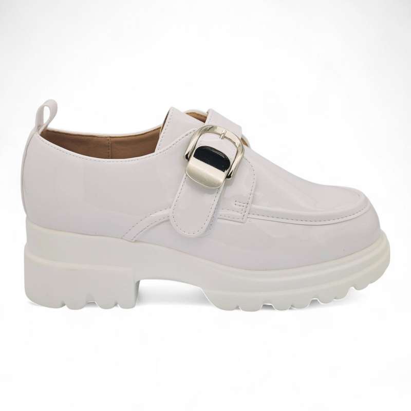 TTP Women Round Toe Platform Loafer with Hook and Loop XB230811-6