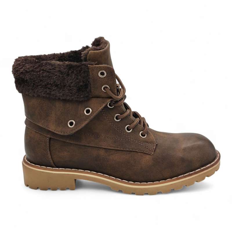 TTP Women's Lace up Ankle Boots with Faux Fur Lining HT8508
