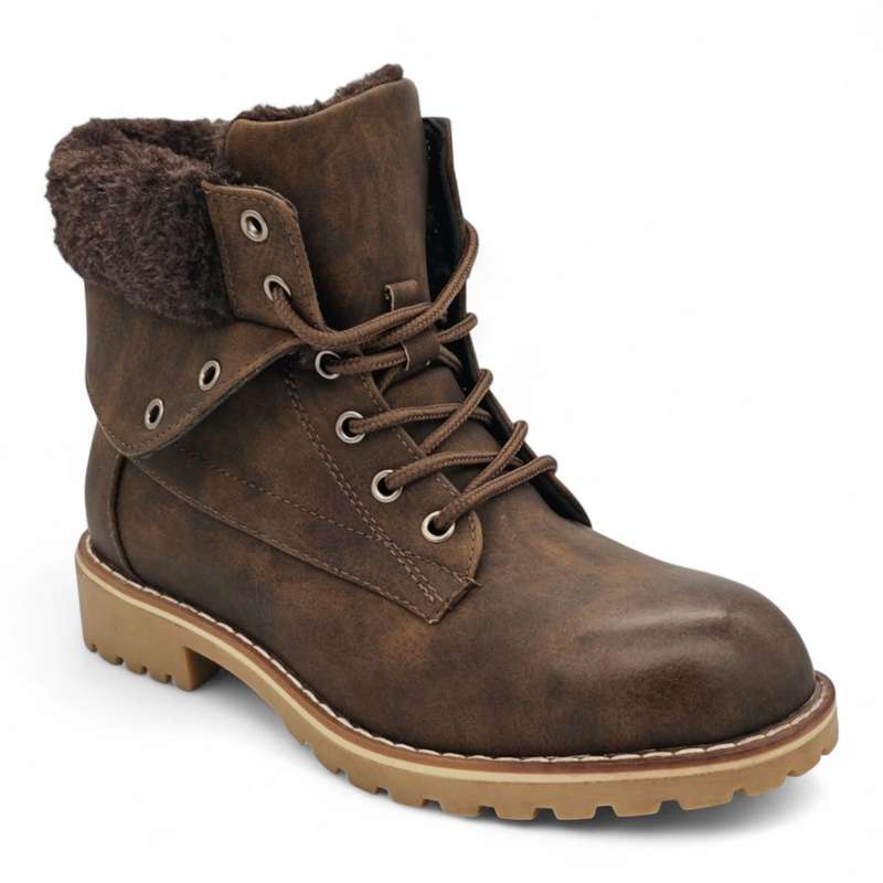 TTP Women's Lace up Ankle Boots with Faux Fur Lining HT8508
