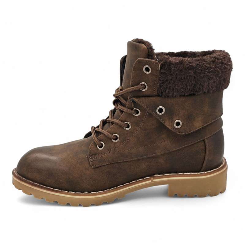 TTP Women's Lace up Ankle Boots with Faux Fur Lining HT8508