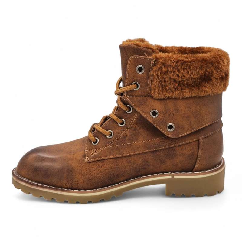 TTP Women's Lace up Ankle Boots with Faux Fur Lining HT8508