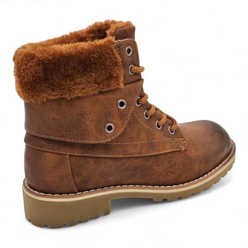 TTP Women's Lace up Ankle Boots with Faux Fur Lining HT8508