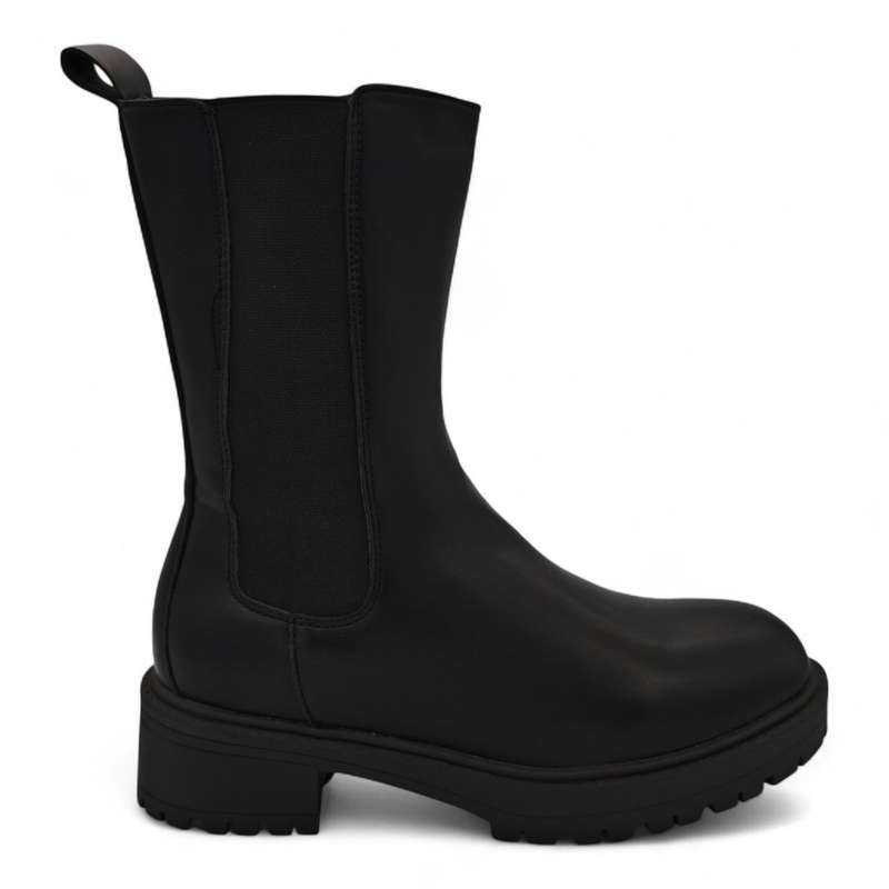 TTP Women's Mid Calf Boot with Elastic side Panel and Zipper HTA06