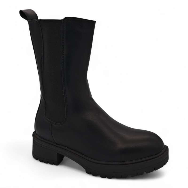 TTP Women's Mid Calf Boot with Elastic side Panel and Zipper HTA06