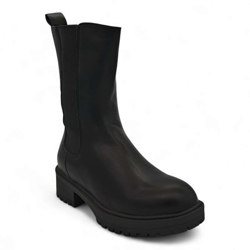 TTP Women's Mid Calf Boot with Elastic side Panel and Zipper HTA06