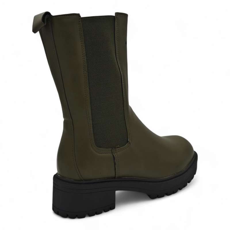 TTP Women's Mid Calf Boot with Elastic side Panel and Zipper HTA06