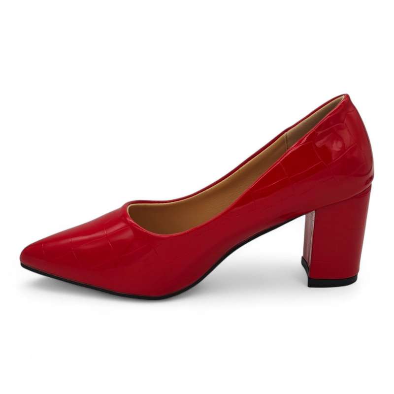 TTP Patent PU Block Heel with Croc Embossed HTG-06