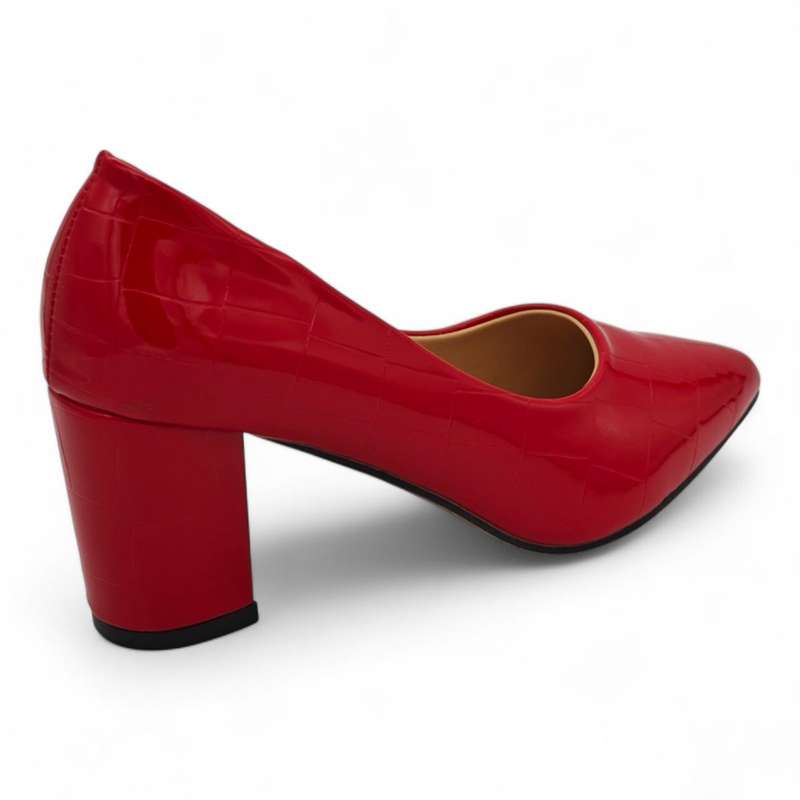 TTP Patent PU Block Heel with Croc Embossed HTG-06