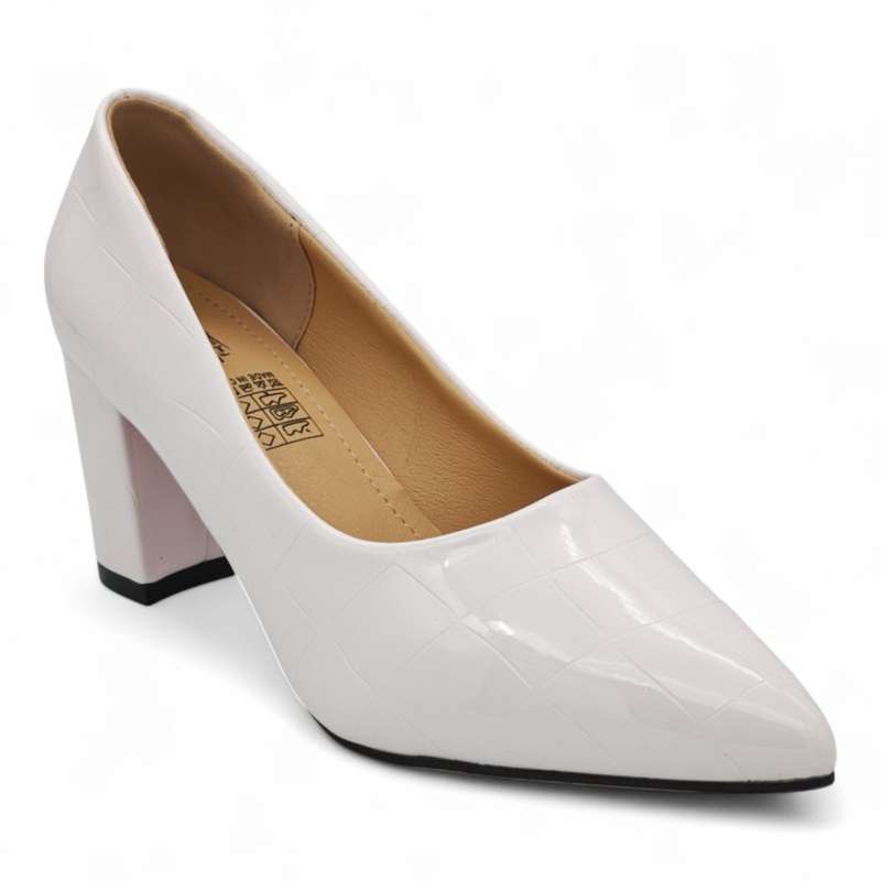 TTP Patent PU Block Heel with Croc Embossed HTG-06