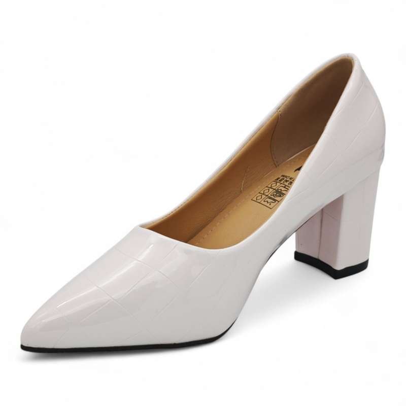 TTP Patent PU Block Heel with Croc Embossed HTG-06