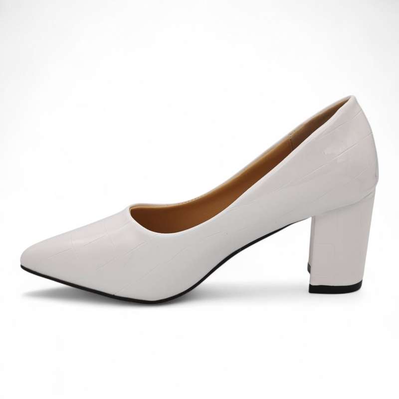 TTP Patent PU Block Heel with Croc Embossed HTG-06