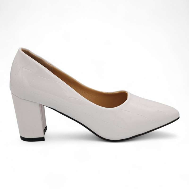 TTP Patent PU Block Heel with Croc Embossed HTG-06