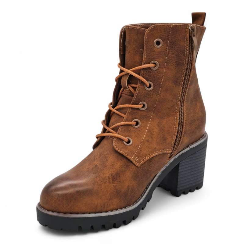 TTP Women's Lace up Ankle Boots with Side Zipper HTM-5
