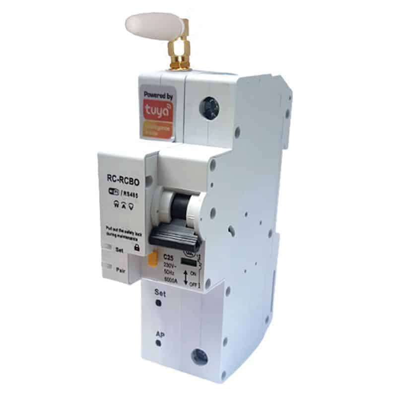 Smart Circuit Breaker 1 Pole 25A 230VAC RCBO | Consumption Monitor | WiFi Tuya