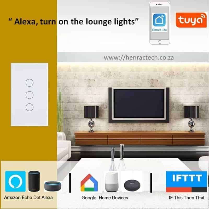 Smart Light Touch Switch, 2 Gang | Dual Mode Neutral + BT | WiFi Tuya Smart Life