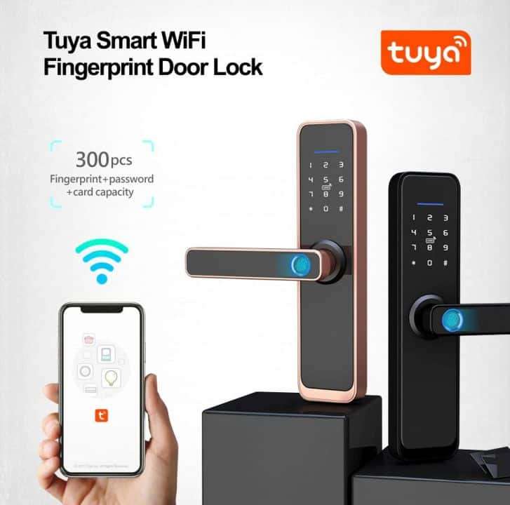 Smart Door Lock, X2 Fingerprint, Card, Key, Code | WiFi Tuya Smart Life