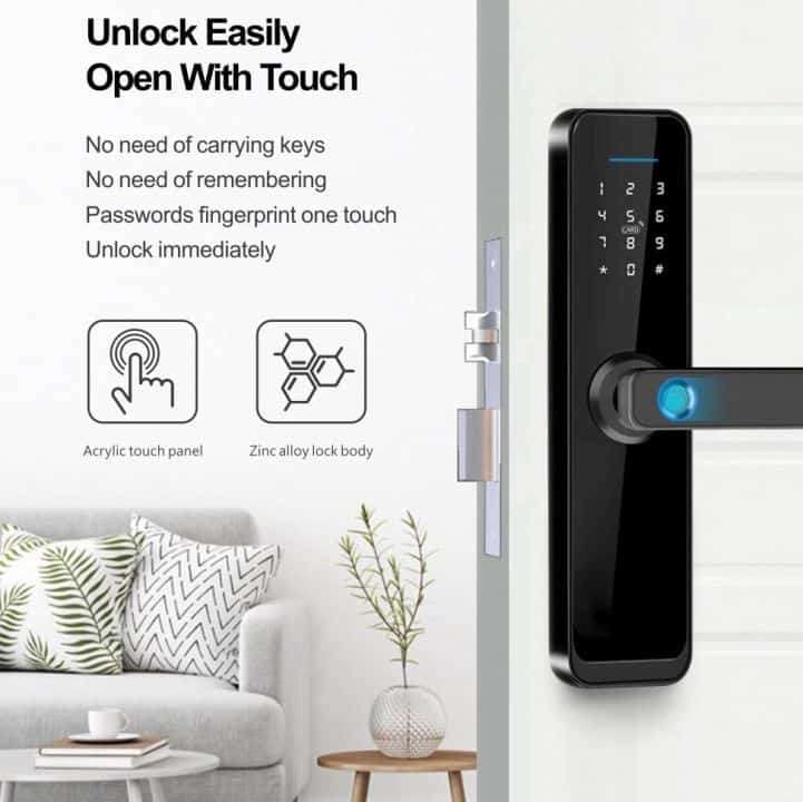 Smart Door Lock, X2 Fingerprint, Card, Key, Code | WiFi Tuya Smart Life