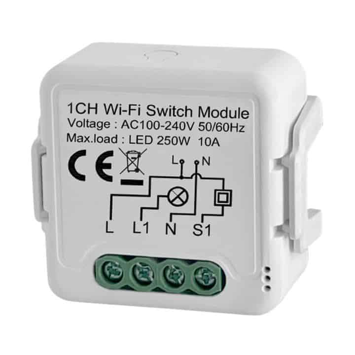 Smart Switch Basic 10A 2.2kW | Mini Module DIN Rail | WiFi Tuya Smart Life